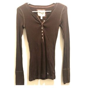 Ribbed long sleeve henley - A&F